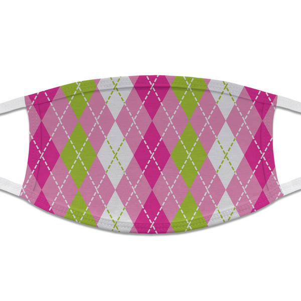 Custom Pink & Green Argyle Cloth Face Mask (T-Shirt Fabric)