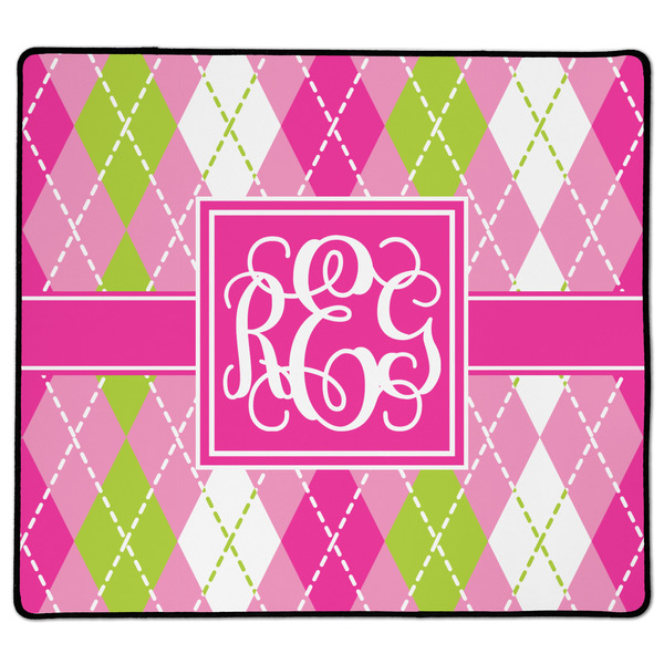 Custom Pink & Green Argyle XL Gaming Mouse Pad - 18" x 16" (Personalized)