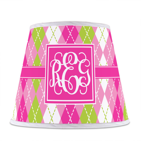 Pink & Green Argyle Poly Film Empire Lampshade - Front View