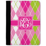 Pink & Green Argyle Notebook Padfolio - Medium w/ Monogram