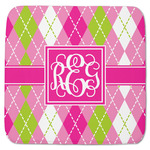 Pink & Green Argyle Memory Foam Bath Mat - 48"x48" (Personalized)