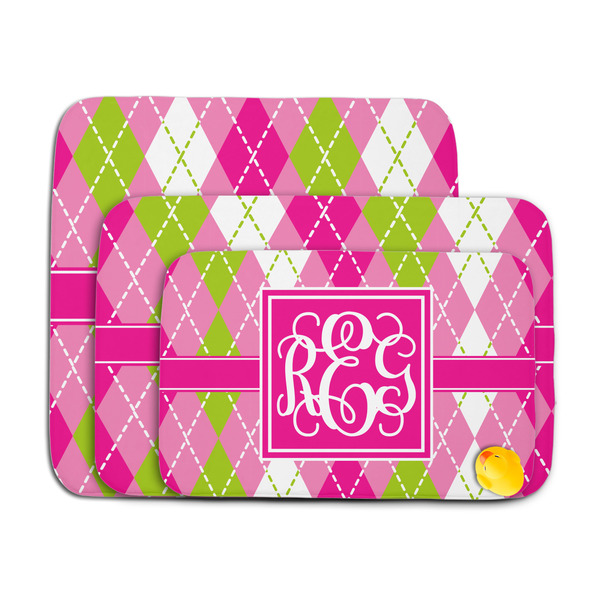 Pink & Green Argyle Memory Foam Bath Mat - MAIN PARENT