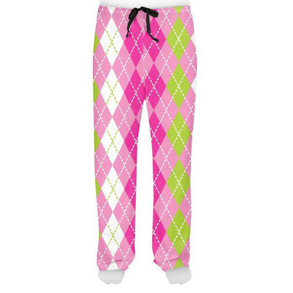 Pink & Green Argyle Men's Pjs Front - on model