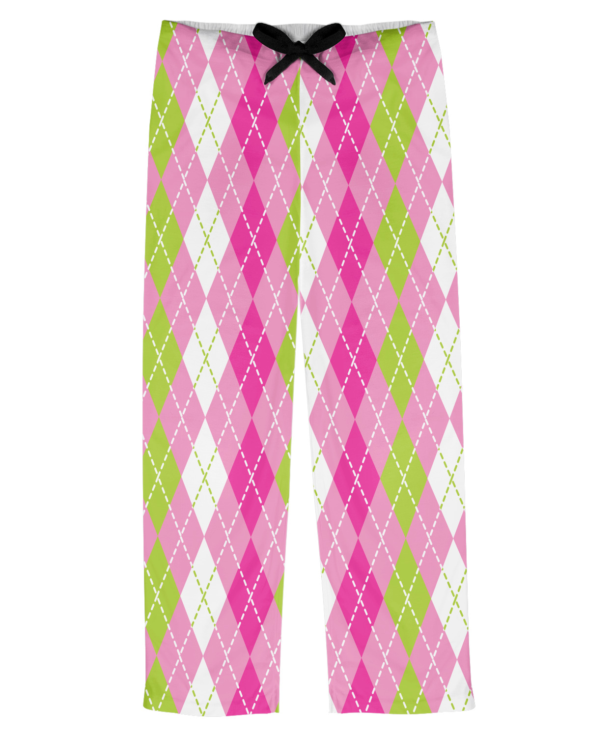 Pink & Green Argyle Mens Pajama Pants (Personalized) YouCustomizeIt