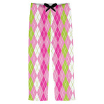 Pink & Green Argyle Mens Pajama Pants - XS