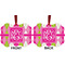 Pink & Green Argyle Metal Benilux Ornament - Front and Back (APPROVAL)