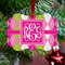 Pink & Green Argyle Metal Benilux Ornament - Lifestyle
