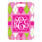 Pink & Green Argyle Metal Luggage Tag - Front Without Strap
