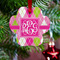 Pink & Green Argyle Metal Paw Ornament - Lifestyle