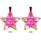 Pink & Green Argyle Metal Star Ornament - Front and Back