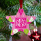 Pink & Green Argyle Metal Star Ornament - Lifestyle