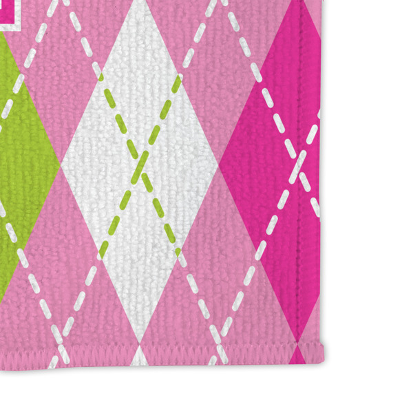 Pink & Green Argyle Microfiber Dish Rag - DETAIL
