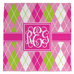 Pink & Green Argyle Microfiber Dish Towel (Personalized)