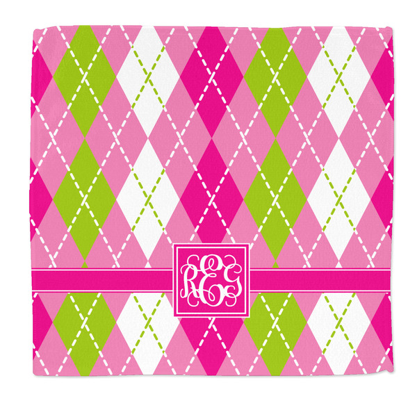 Custom Pink & Green Argyle Microfiber Dish Rag (Personalized)