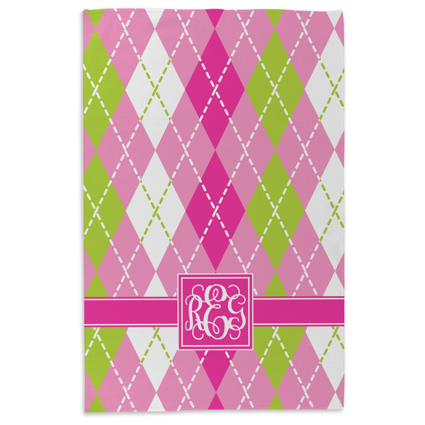 Pink & Green Argyle Microfiber Dish Towel - APPROVAL