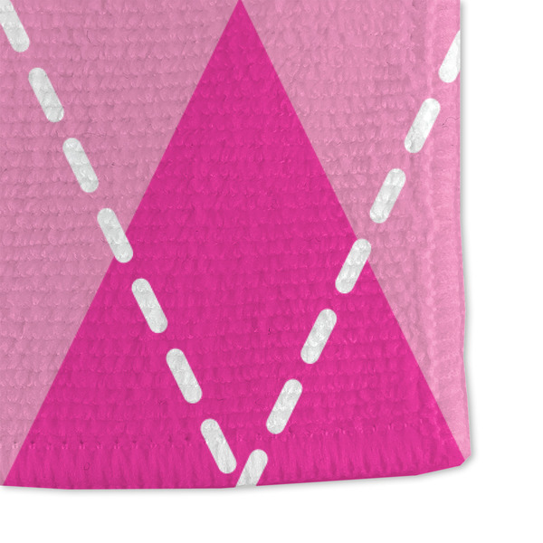 Pink & Green Argyle Microfiber Dish Towel - DETAIL