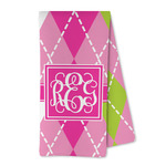 Pink & Green Argyle Kitchen Towel - Microfiber (Personalized)