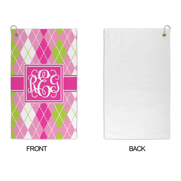Pink & Green Argyle Microfiber Golf Towels - APPROVAL