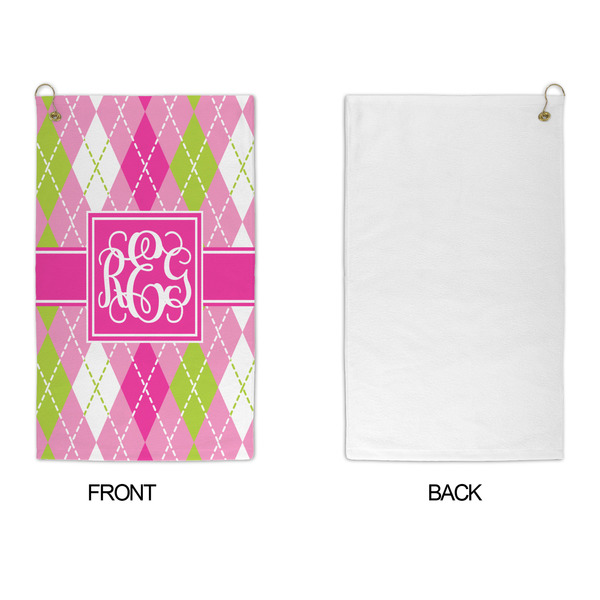 Pink & Green Argyle Microfiber Golf Towels - APPROVAL