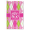 Pink & Green Argyle Microfiber Golf Towel (Personalized)