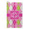 Pink & Green Argyle Microfiber Golf Towels - Small - FRONT
