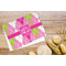 Pink & Green Argyle Microfiber Kitchen Towel - LIFESTYLE