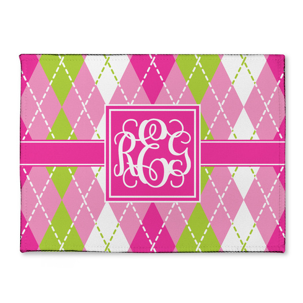 Custom Pink & Green Argyle Microfiber Screen Cleaner (Personalized)