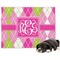 Pink & Green Argyle Dog Blanket - Large (Personalized)