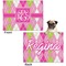 Pink & Green Argyle Microfleece Dog Blanket - Regular - Front & Back