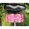 Pink & Green Argyle Mini License Plate on Bicycle - LIFESTYLE Two holes