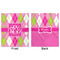 Pink & Green Argyle Minky Blanket - 50"x60" - Double Sided - Front & Back