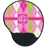 Pink & Green Argyle Mouse Pad with Wrist Support