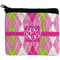 Pink & Green Argyle Rectangular Coin Purse (Personalized)