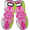 Pink & Green Argyle Neoprene Oven Mitts - Set of 2 w/ Monogram