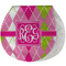 Pink & Green Argyle Burp Pad - Velour w/ Monogram