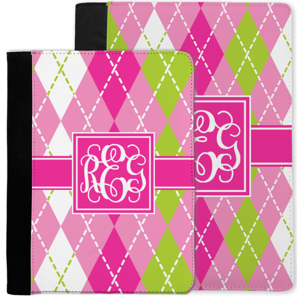 Pink & Green Argyle Notebook Padfolio - MAIN