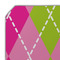 Pink & Green Argyle Octagon Placemat - Single front (DETAIL)