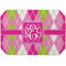 Pink & Green Argyle Octagon Placemat - Single front