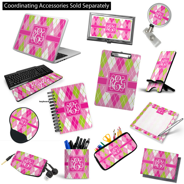 Pink & Green Argyle Office & Desk Accessories