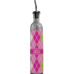 Pink & Green Argyle Oil Dispenser Bottle (Personalized)