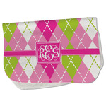 Pink & Green Argyle Burp Cloth - Fleece w/ Monogram