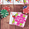 Pink & Green Argyle On Table with Poker Chips