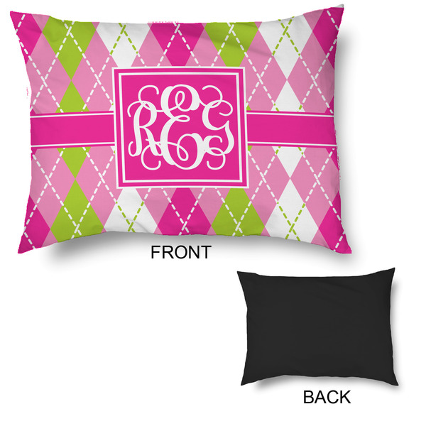 Pink & Green Argyle Outdoor Dog Beds - Large - APPROVAL