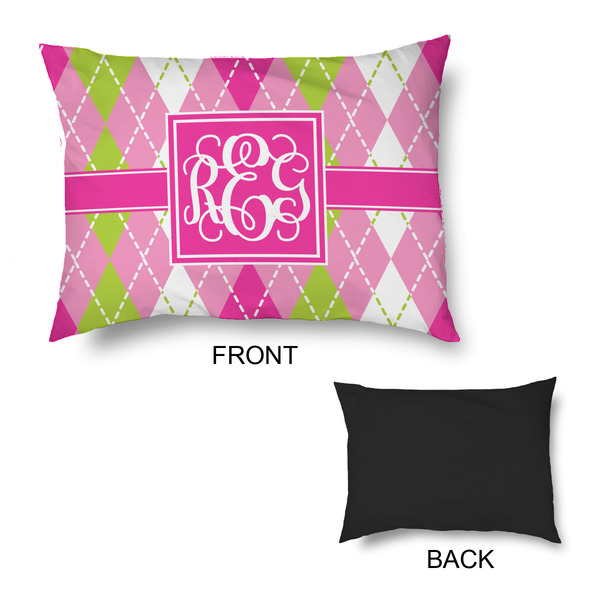 Pink & Green Argyle Outdoor Dog Beds - Medium - APPROVAL