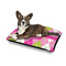 Pink & Green Argyle Outdoor Dog Beds - Medium - IN CONTEXT