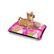 Pink & Green Argyle Outdoor Dog Beds - Small - IN CONTEXT