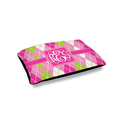 Pink & Green Argyle Outdoor Dog Bed - Small (Personalized)