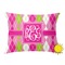 Pink & Green Argyle Outdoor Throw Pillow (Rectangular - 12x16)