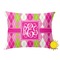 Pink & Green Argyle Outdoor Throw Pillow (Rectangular) (Personalized)