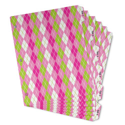 Pink & Green Argyle Binder Tab Divider - Set of 6 (Personalized)
